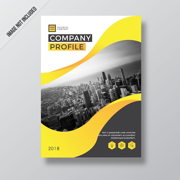 Vector modern yellow and black corporate style company profile