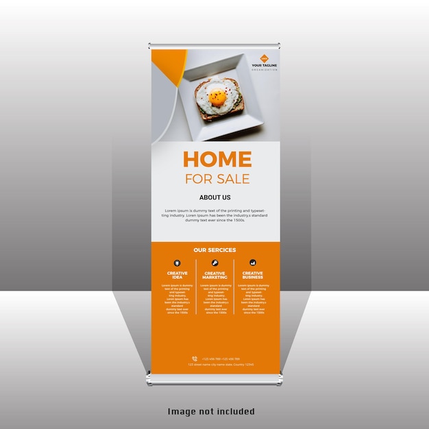 Modern yellow business rollup standee banner design