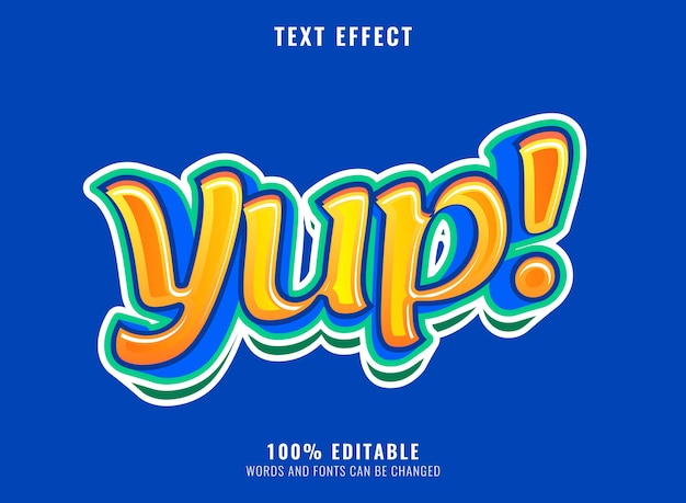 Modern yup layering young text effect