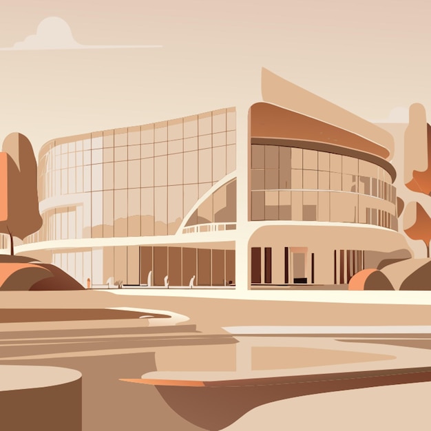 modernist architecture vector illustration