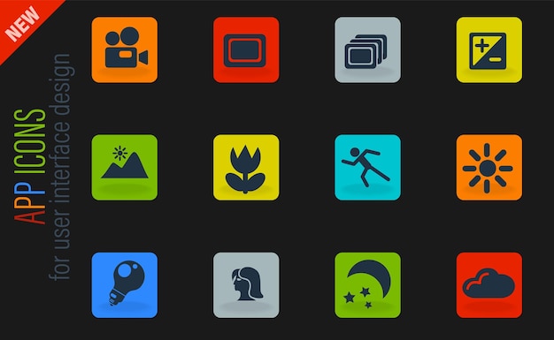 Modes of Photo Silhouette Icons