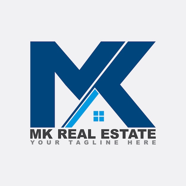 Modren Letter MK Real Estate Logo Template