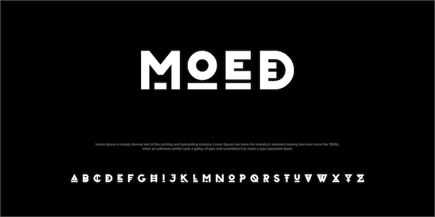 MOED Retro simple font Alphabetical design typeface