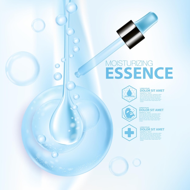 Moisturizing essence cosmetic products ad