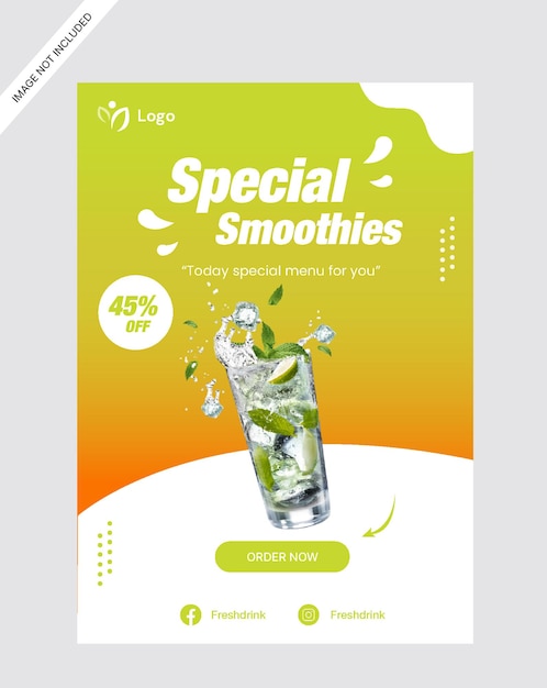 mojito drink flyer poster promotion store design template