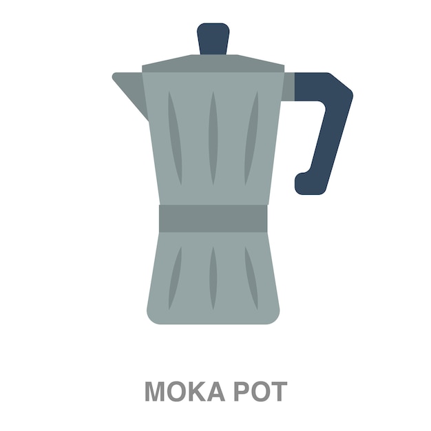 Moka pot illustration on transparent background