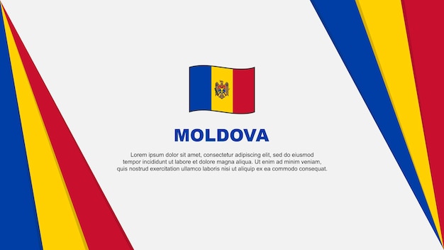 Moldova Flag Abstract Background Design Template Moldova Independence Day Banner Cartoon Vector Illustration Moldova Flag