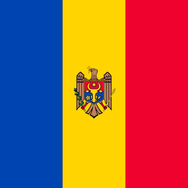 Moldova flag official colors Vector illustration