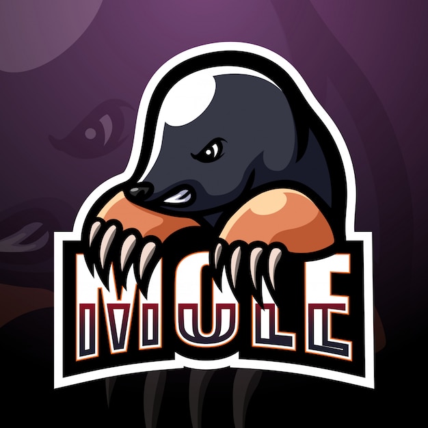 Mole mascot esport logo illustration