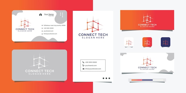 Molecular technology link logo and business card design