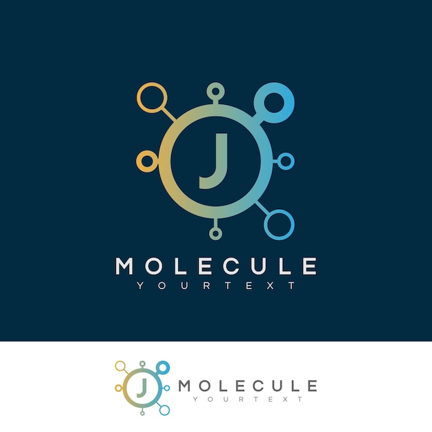 molecule initial Letter J Logo design