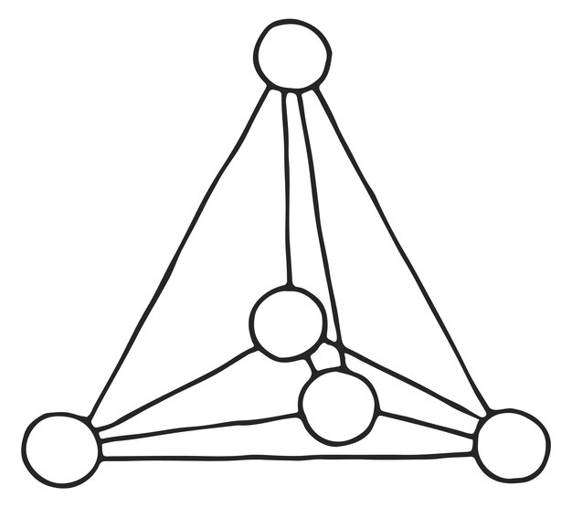 Molecule structure doodle Chemical study drawn symbol