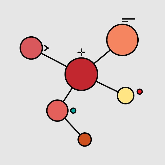 Molecule vector icon Chemistry particles and structure Science illustration