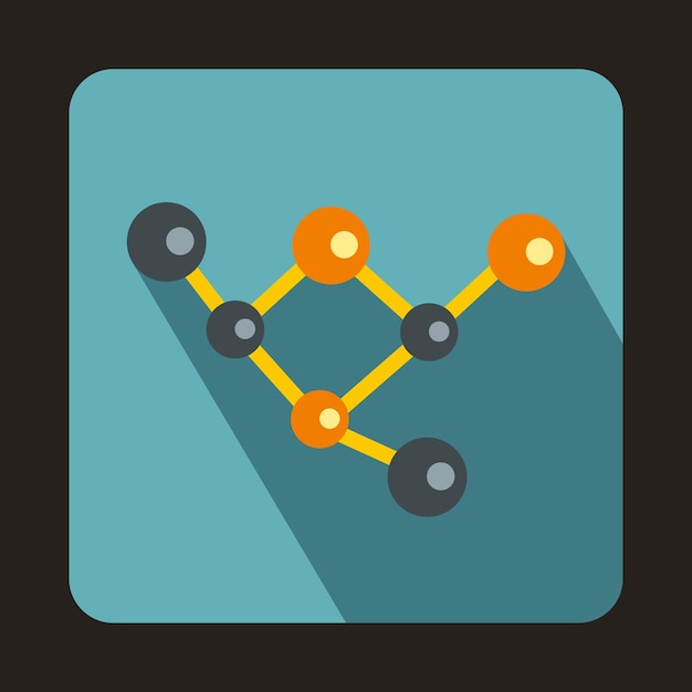 Molecules icon in flat style with long shadow Particles symbol