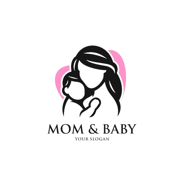 Vector mom and baby logo