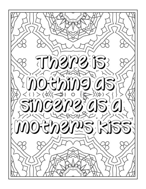 Vector mom quotes coloring page for adult