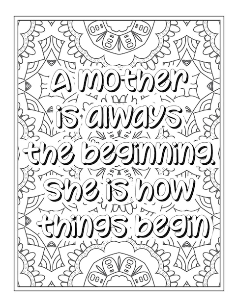 Mom Quotes coloring page For Adult