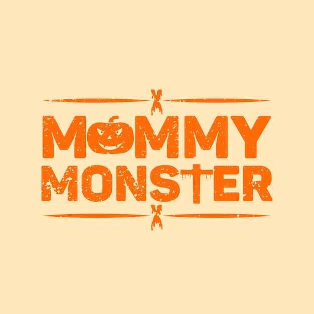 Mommy monster halloween typography t shirt with scary pumpkin amp christian cross