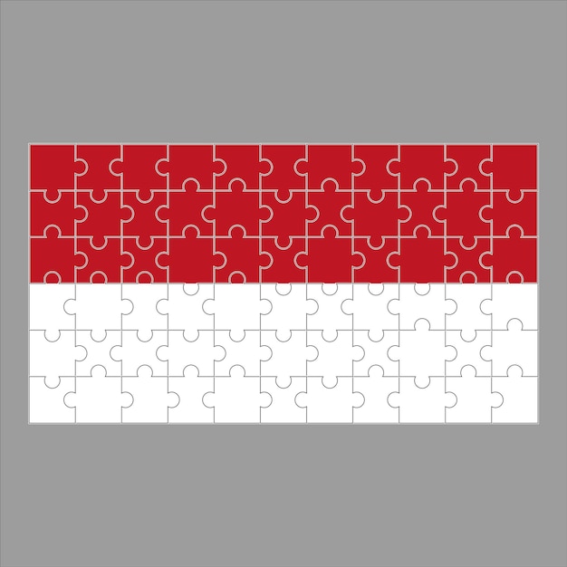 Monaco flag of the puzzle on a gray background