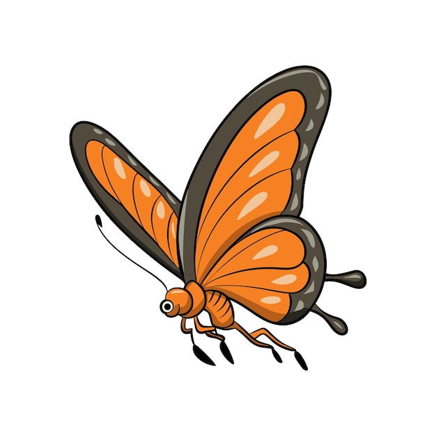 Monarch butterfly flying illustration