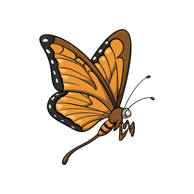 Monarch butterfly flying illustration