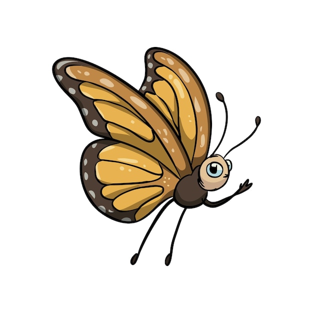 Monarch butterfly flying illustration