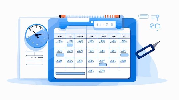 Vector monday calendar page pictograph with bonus calendar