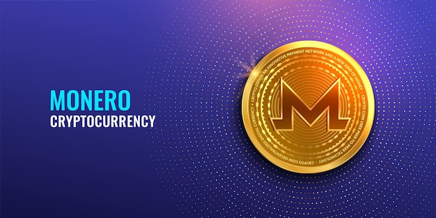 Monero crypto currency Digital money of Blockchain technology coin mining and financial concept