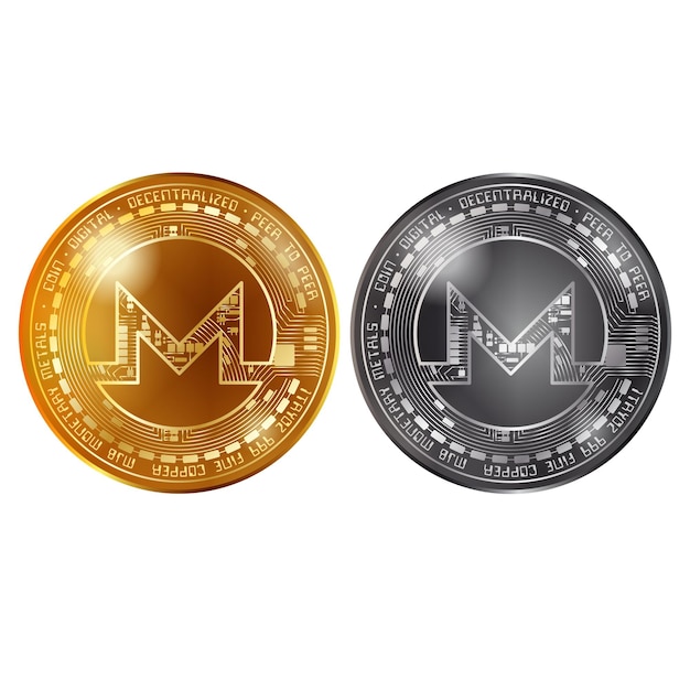 Monero gold and silver coins