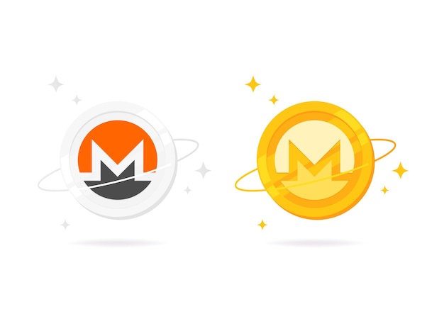 Monero XMR coin flat icon isolated on white background