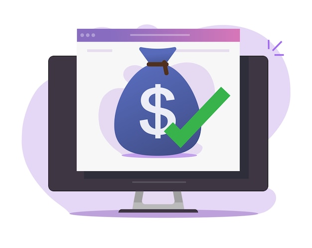 Money approved transfer online digital icon concept