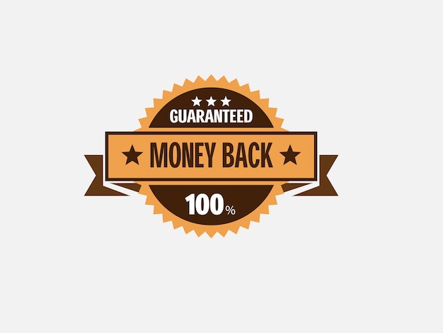 Money back guarantee badge, repayment or special offer isolated icon vector. Good deal, certificate or stamp, shopping and business emblem. Safe shopping warranty, percents return seal or logo