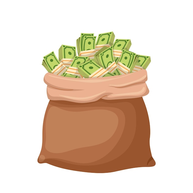 Money bag cartoon vector illustration