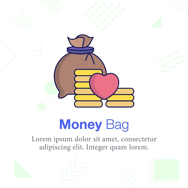 Money Bag vector icon illustration