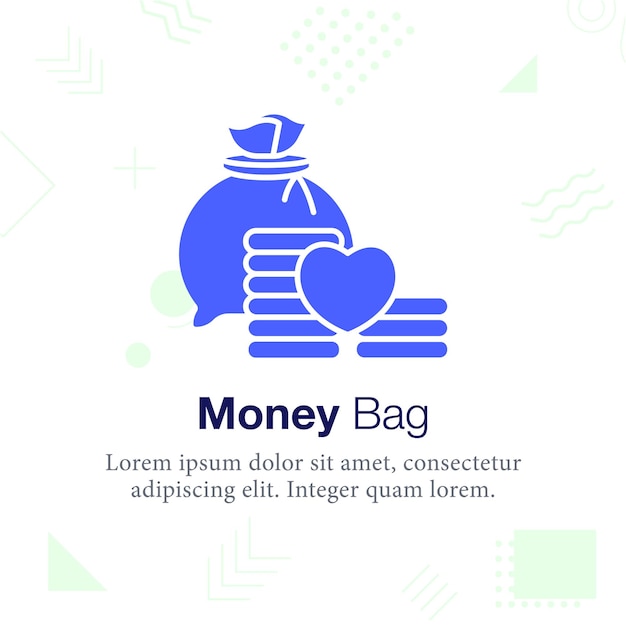 Money Bag vector icon illustration