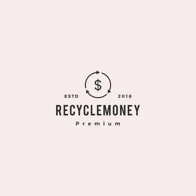 Money cashflow recycle logo vector icon illustration