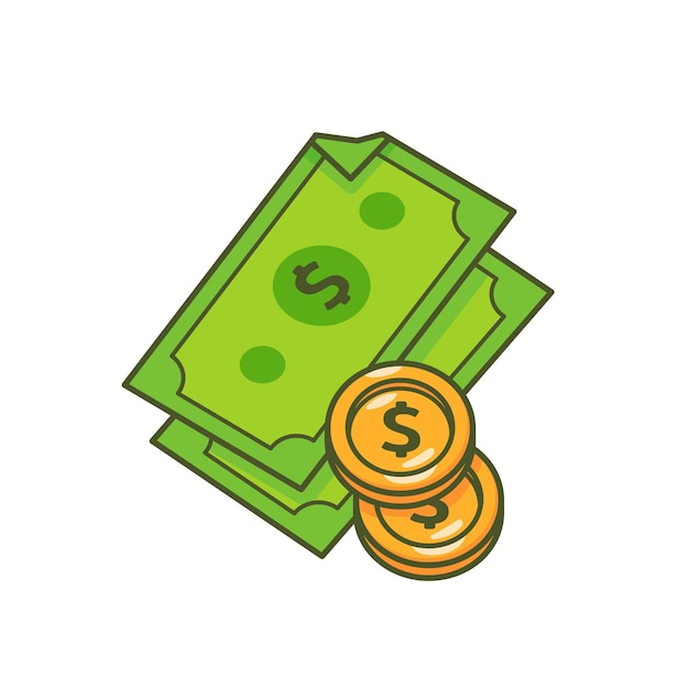 Money and coin icon vector