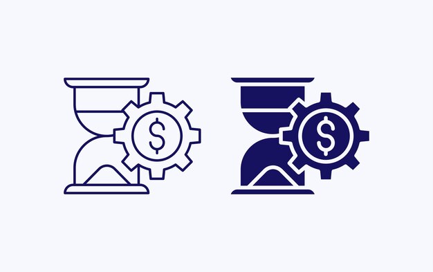 Money dollar sandglass illustration icon