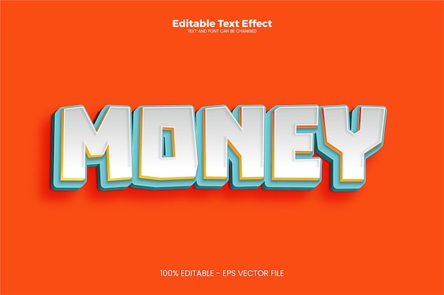 Money editable text effect in modern trend style