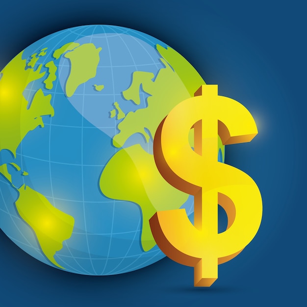 Money and global economy graphic design