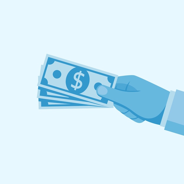 Money in hand set vector