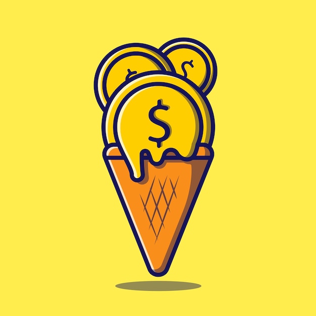 Money icon illustration Ice cream money illustration vector design