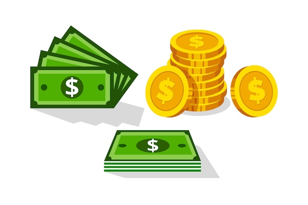 Money icons vector set