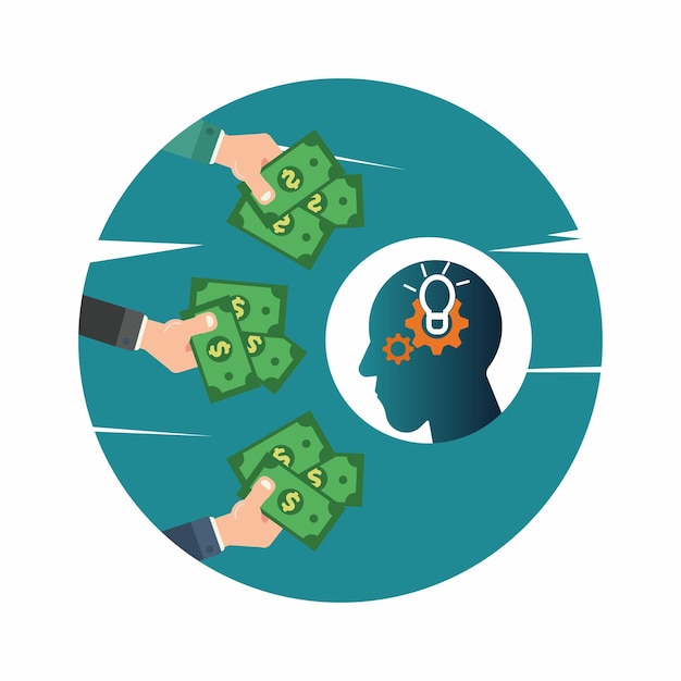 Money for idea concept vector illustration