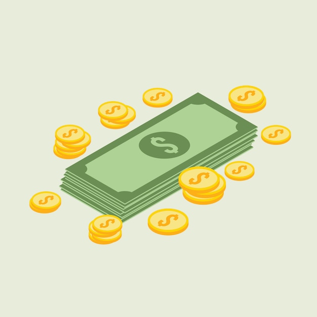 Money Isometric Icon - Vetorial 