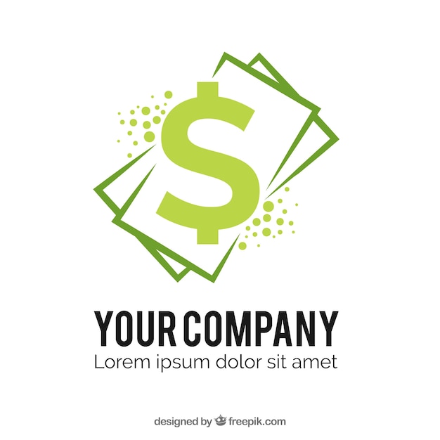 Money logo template with bills