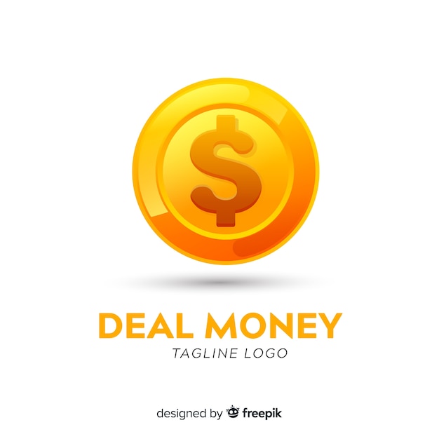 Money logo template with coin