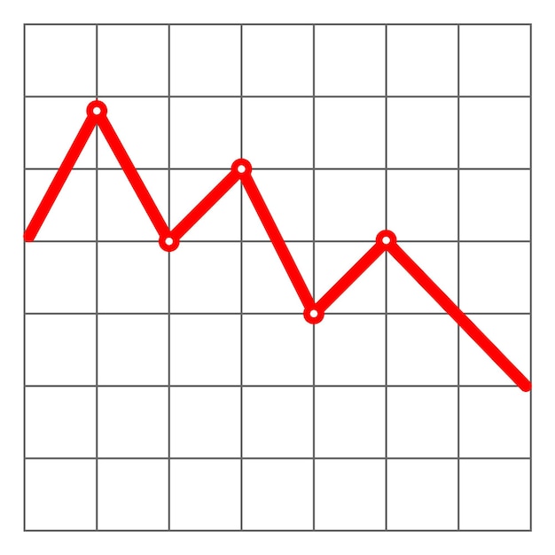 Money loss illustration flat cartoon cash with down arrow stocks graph concept of financial crisis market fall bankruptcy budget recession investment expenses bad economy reduction