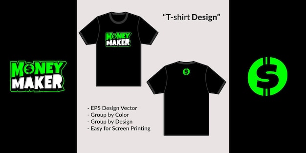 Money maker lime green modern streetwear theme design vector for tshirt hoodie and merchandise