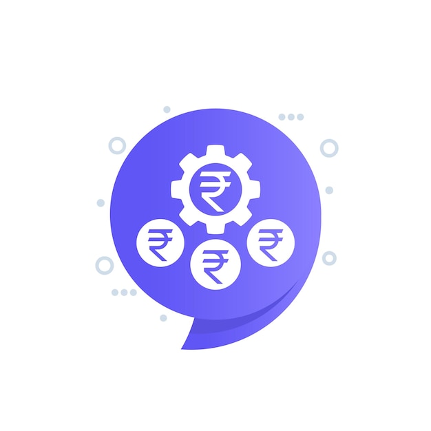 Money management and finance icon with indian rupee